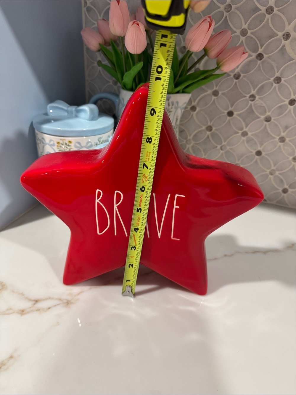 Rae Dunn Red 'BRAVE' Decorative Star Accent - Picture 3 of 3